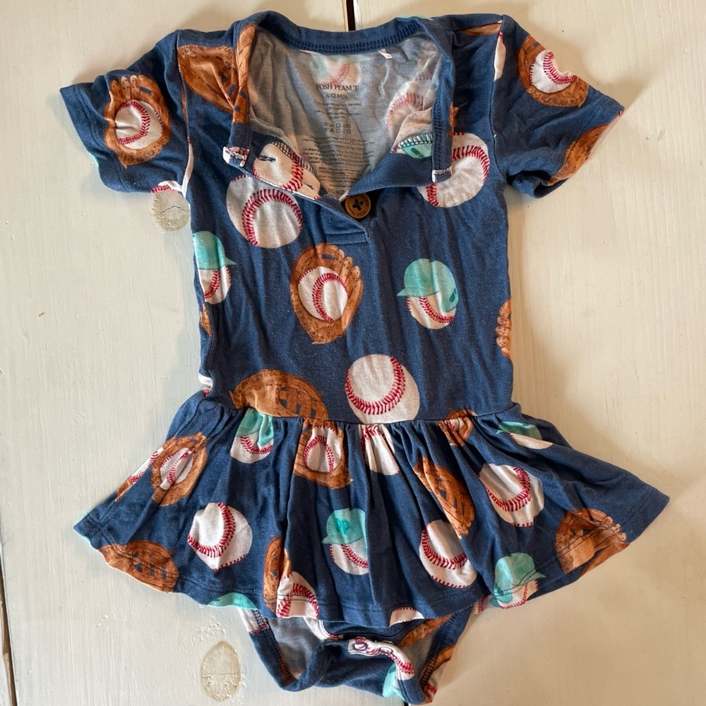 Posh Peanut HOMER henley twirl bodysuit 6-12 months